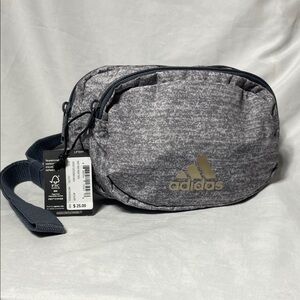 NWT ❤️ Adidas Heathered Gray Belt Bag Fanny Pack for Women, Hidden Pocket!